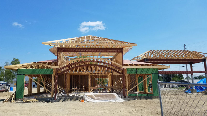 Commercial trusses for Marquette Savings Bank in Meadville, PA, street view